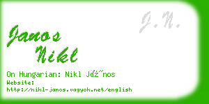 janos nikl business card